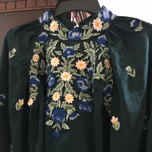 🌸NWT Free People Embroidered Blouse - Picture 4 of 6